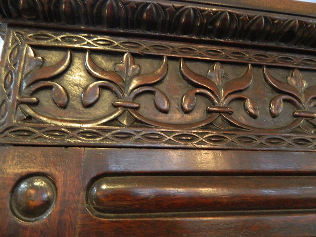Anglo Indian Rosewood Campaign Secretary Bookcase For Sale 5