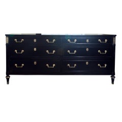 French Directoire Style Ebonized Double Dresser