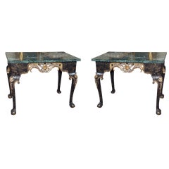 Pair of Georgian Style Marble Top Console Tables