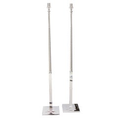 Pair of Chrome Art Deco Standing Lamps