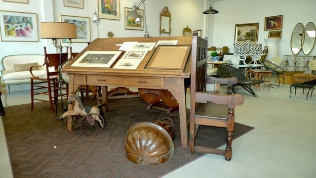19th Century Chestnut Map or Drafting Table 4