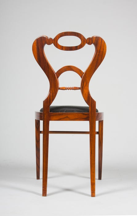 Biedermeier Walnut Side Chairs In Excellent Condition For Sale In New York, NY