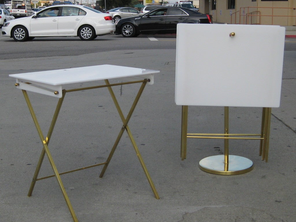 Brass Folding  Tables by Charles Hollis Jones, Set of Four