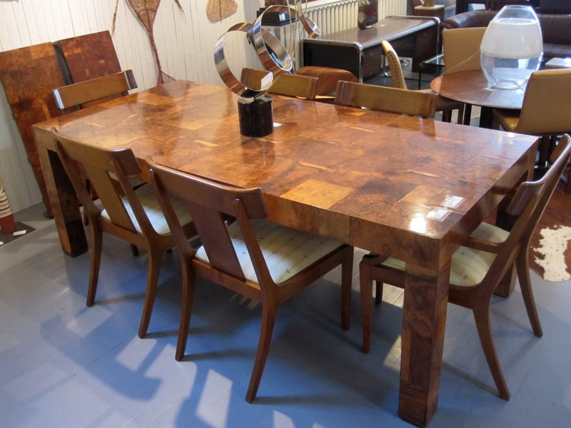 Large Extention Dining Table Patch Burl Wood Paul Evans In Good Condition In Atlanta, GA