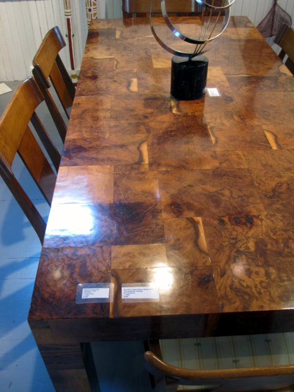 Large Extention Dining Table Patch Burl Wood Paul Evans 1