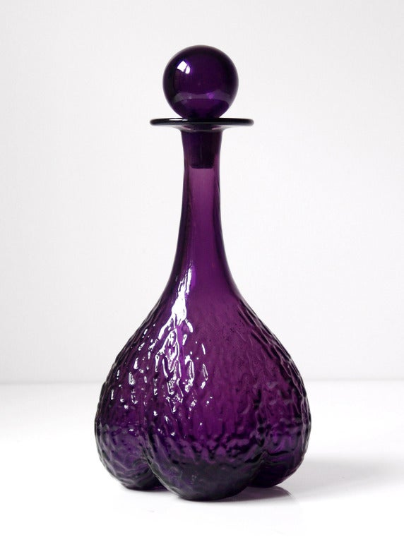 Trio of Plum colored Joel Myers designs for the Blenko Glass Co. In Excellent Condition For Sale In New York, NY