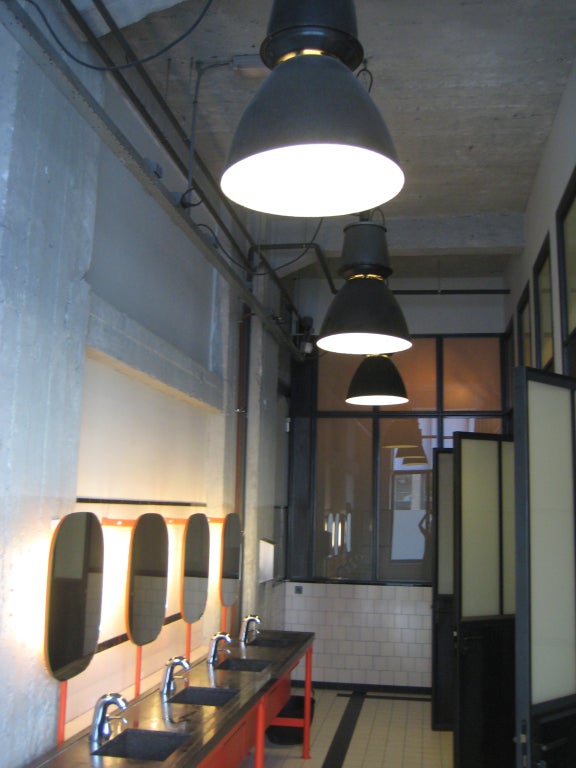 20th Century Dark Gray Enamel Vintage Industrial Pendant Lamps (184x)