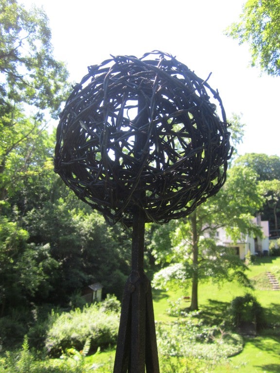 Pair of Large Wrought Iron Garden Obelisks, Trelisses 1