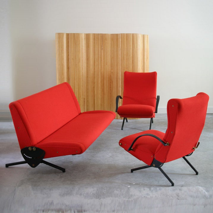 Set Osvaldo Borsani, 'D70' sofa and two 'P40' chairs 3
