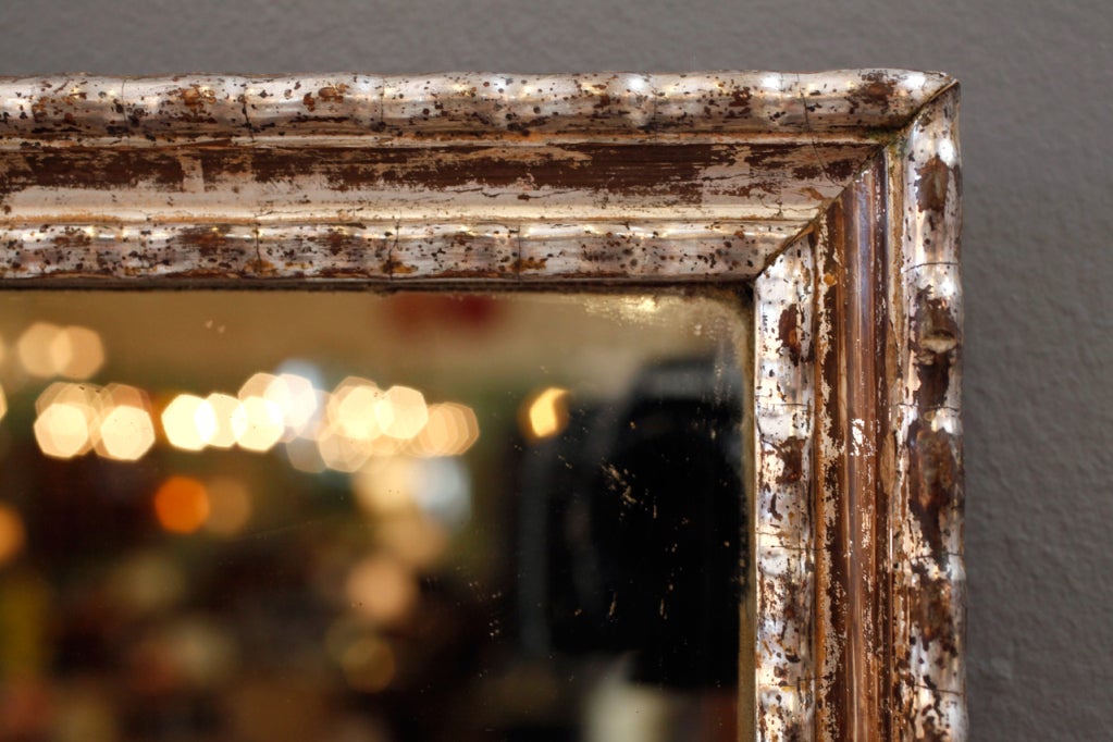 Charming French Silver Leaf Wall Mirror 1