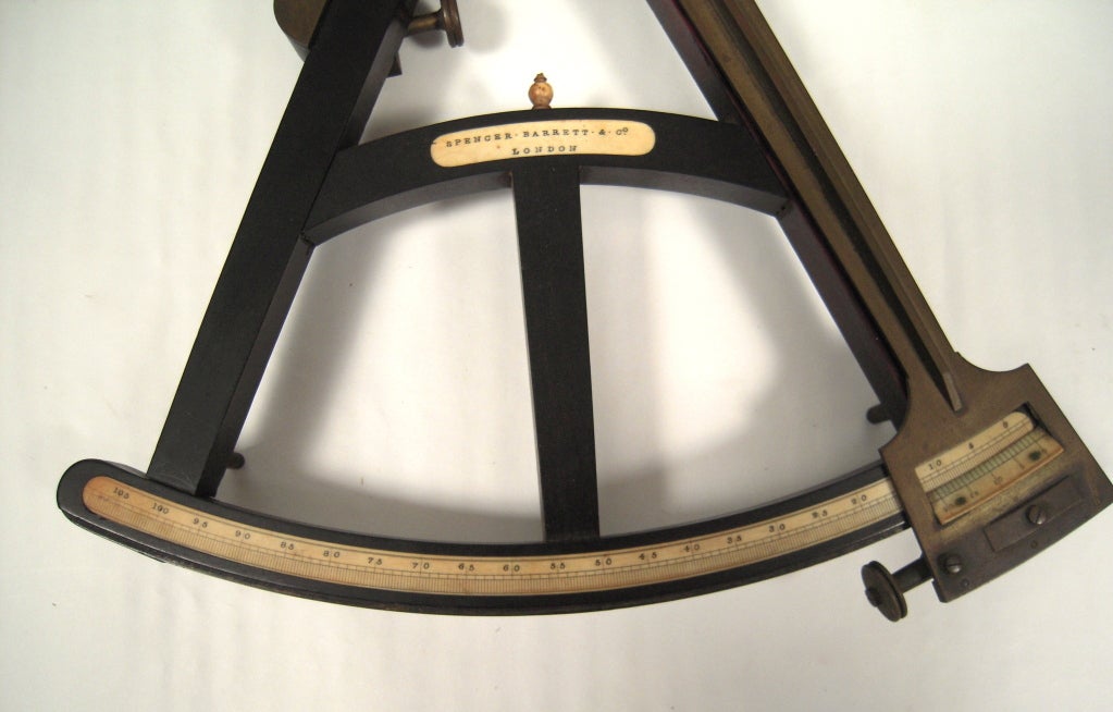 Rare 19th C English Octant by Spencer & Barrett In Excellent Condition In Essex, MA