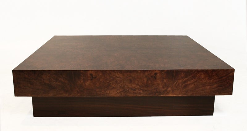 Burl Coffee Table Walnut Finish And Rosewood Base At 1stdibs Burl Coffee Table Walnut Finish And Rosewood Base At 1stdibs