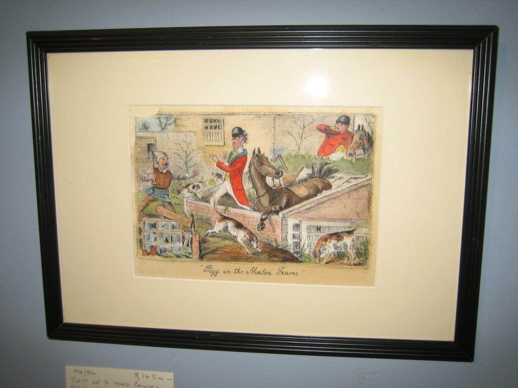 19th Century Set Of 3 Framed Humerous Illustrations For Surtees By John Leech