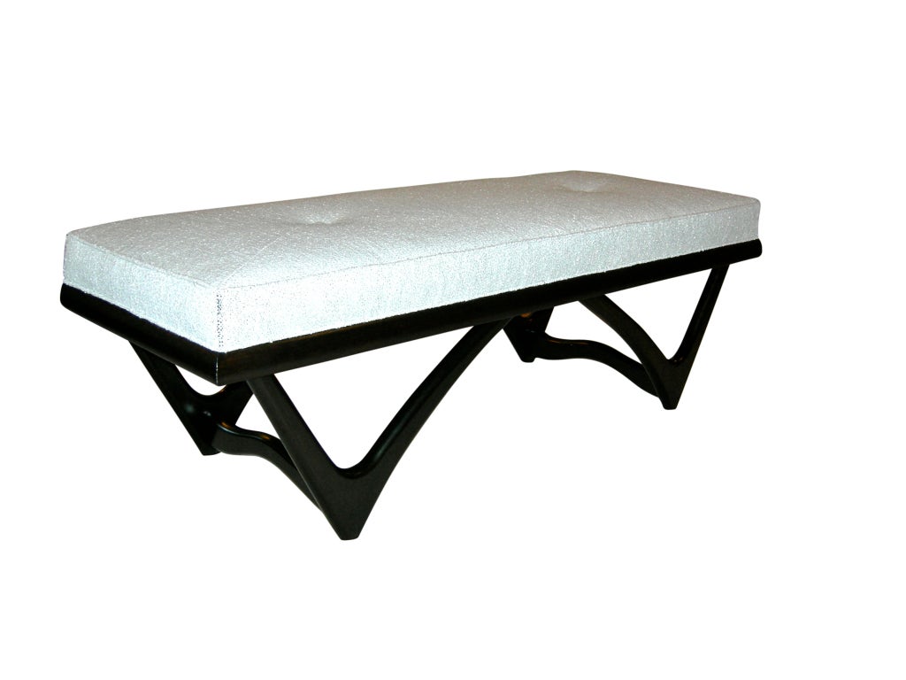 Kagan Style Ebonized Diamond Bench
