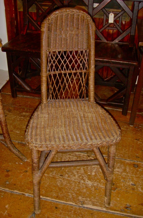 19th Century Diminutive Wicker Desk and Chair c.1900