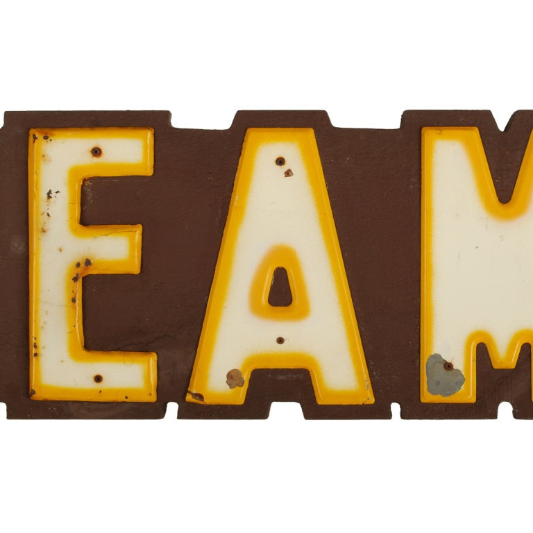 Mid-20th Century Large Ice Cream Parlor Sign, Over 8' Long