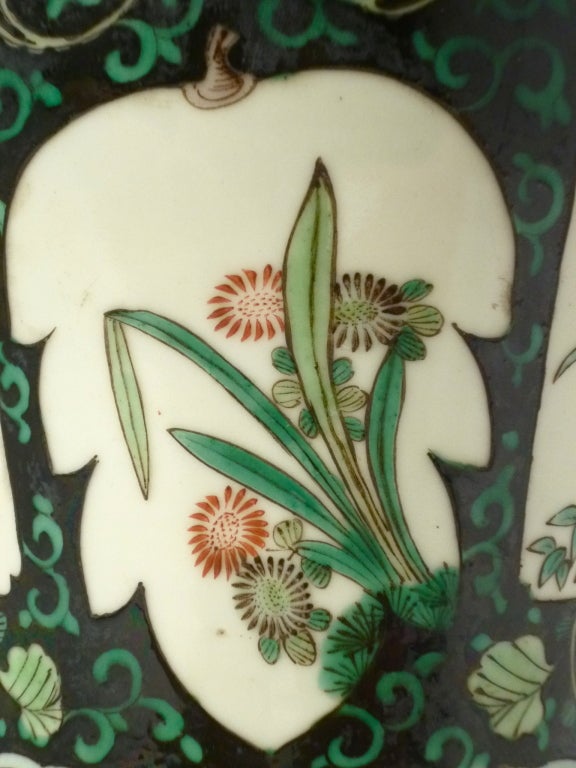 20th Century Pair Chinese Famille Verte Porcelain Vases