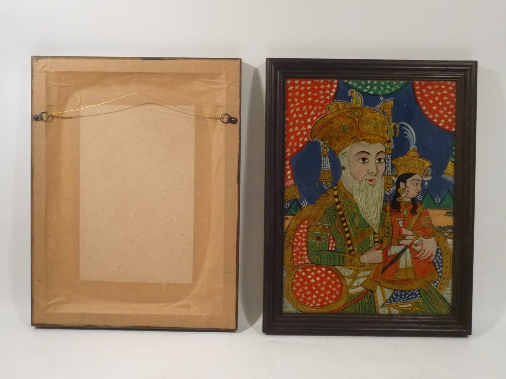 20th Century Set of 6 Indian Shekhawati school reverse glass paintings