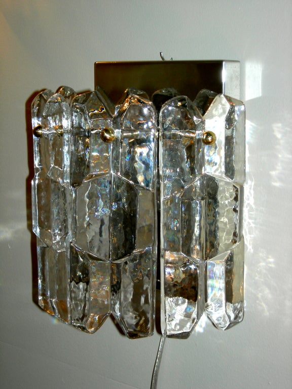 Pair of Austrian Icicle Sconces - J.T. Kalmar