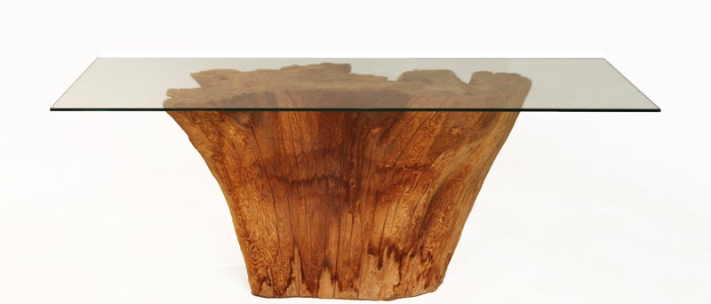 Solid tree trunk console by Michael Taylor In Good Condition In Hollywood, CA