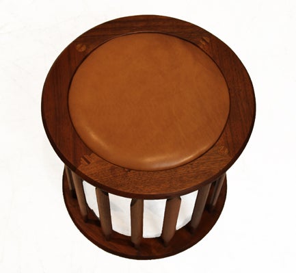 American Single Sculptural Solid Walnut Stool or Side Table by Kipp Stewart