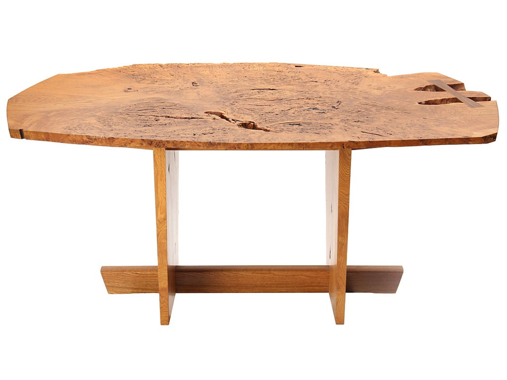 American Craftsman Burled Oak Table by Nakashima