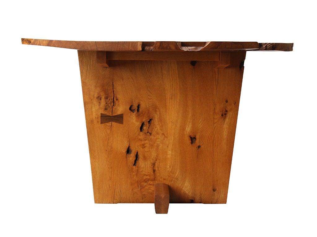 Burled Oak Table by Nakashima In Excellent Condition In Sagaponack, NY
