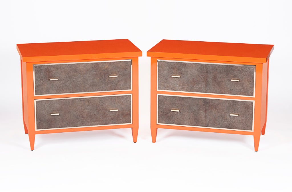 Contemporary Pair of Bedside Chests or Nightstands For Sale