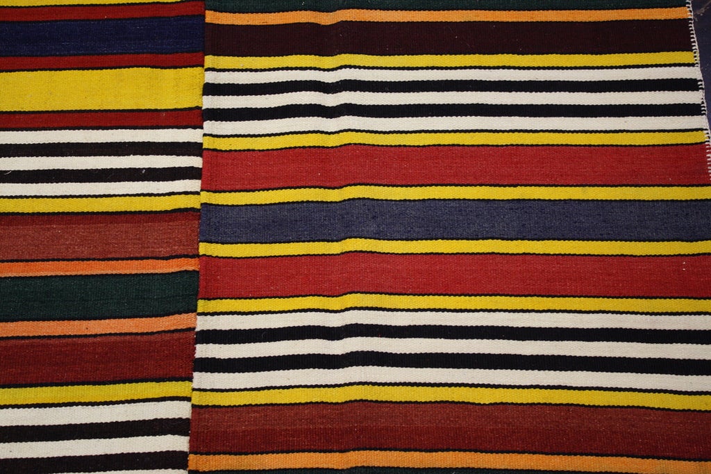 Vintage Turkish Kilim with Mid-Century Modern Style