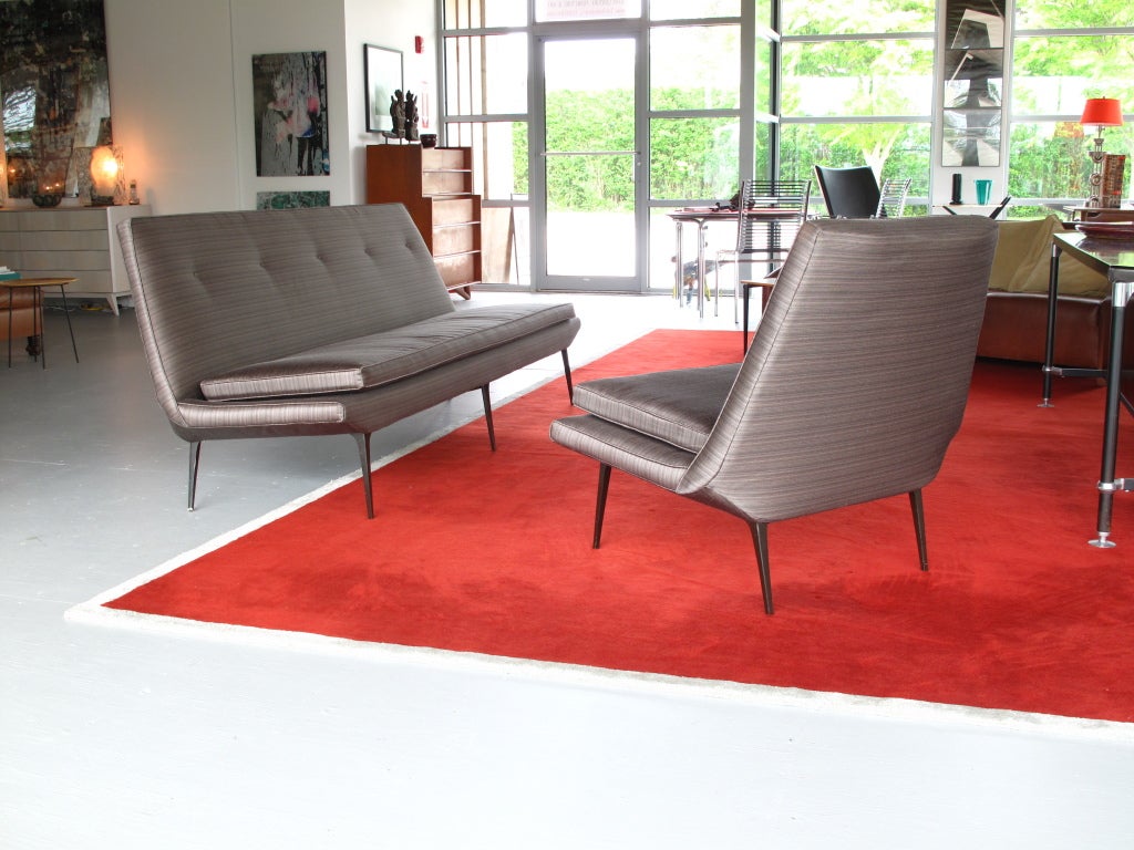 Mid-20th Century Glamorous American Sofa & Chair