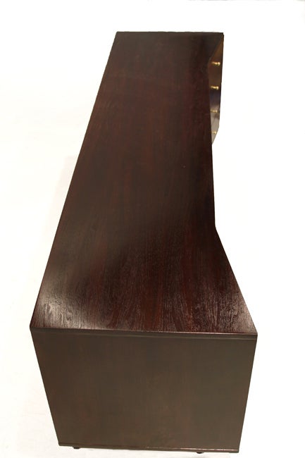 Angular Walnut and Rosewood Cabinet with Sculptural Base 1