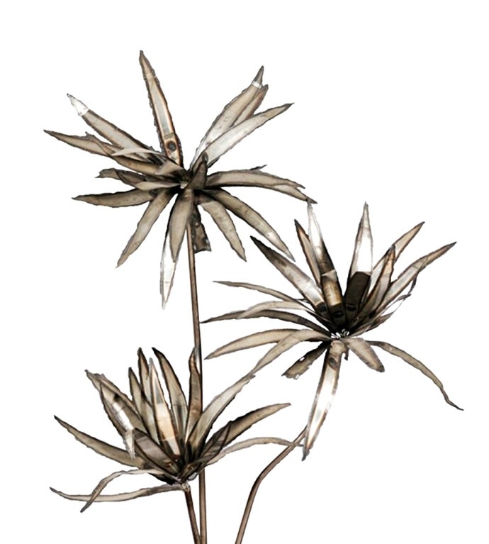 Brutalist Potted Plant Sculpture in the Style of Paul Evans