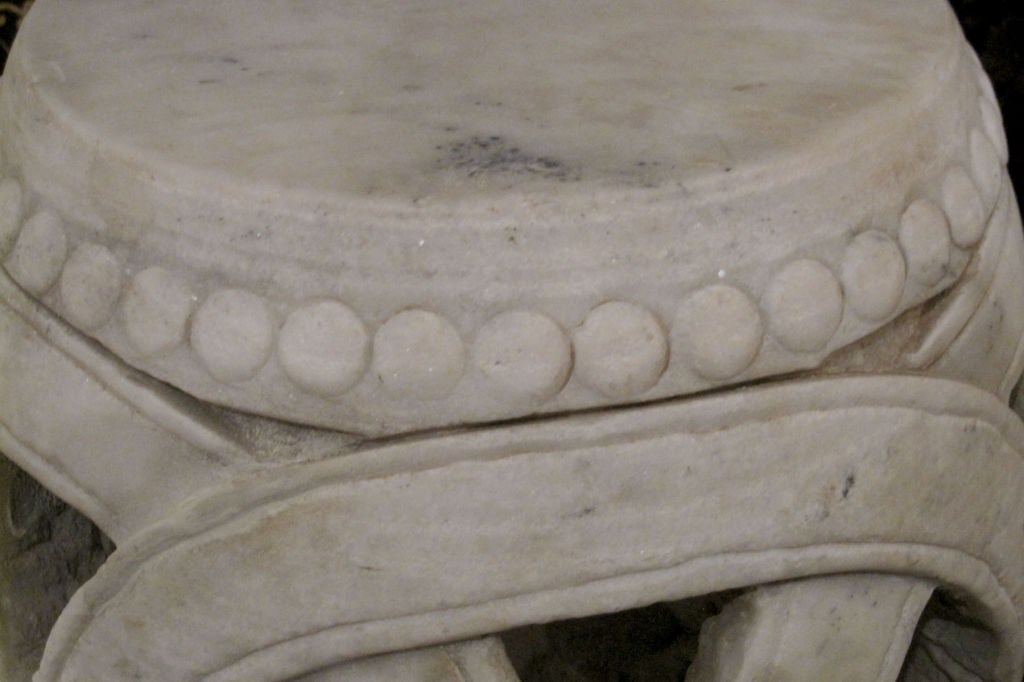 PAIR Carved Marble Garden Seats .20th Century. 1