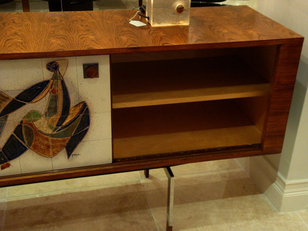 A Long Modernist Sideboard in Oak by Alfred Hendrickx In Excellent Condition For Sale In New York, NY