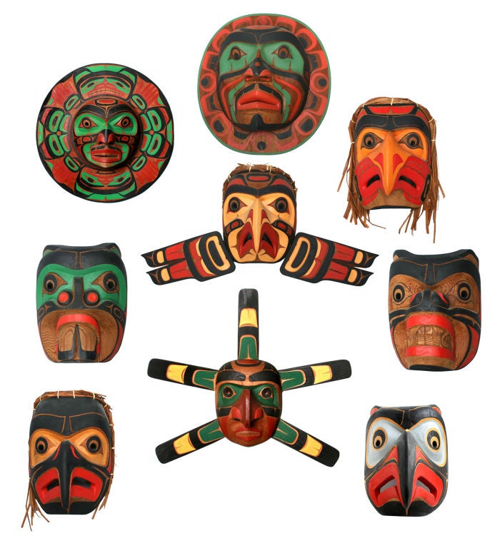Collection of  Northwest Coast Indian Masks 1