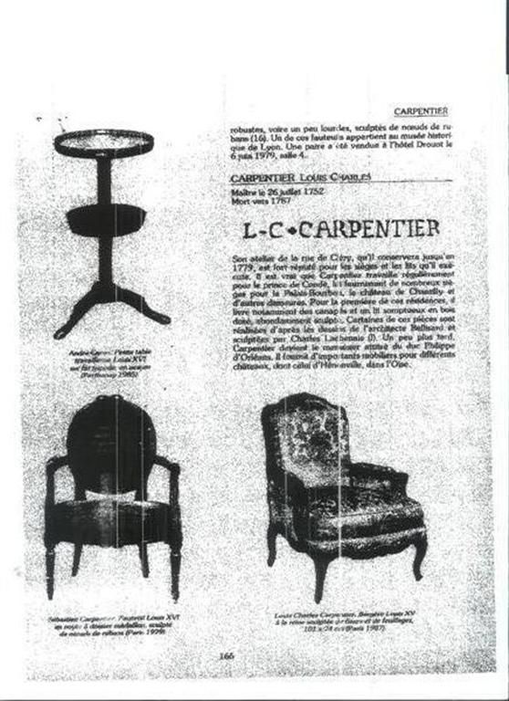 Paar französische handgeschnitzte und bemalte Seidensofas. Unterzeichnet Carpentier. Um 1780 (Handgeschnitzt) im Angebot