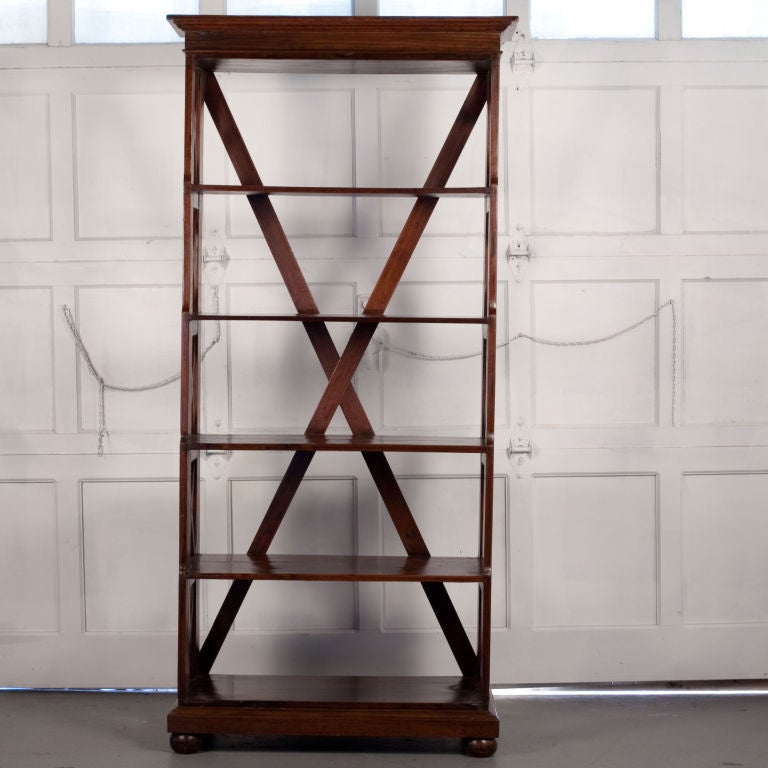 19th Century Anglo-Indian Teak Open Side Bookcase