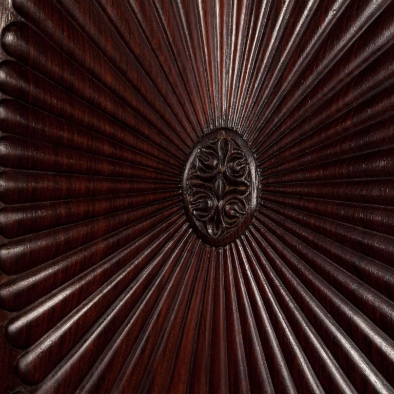 Indo-Portuguese Rosewood Cabinet with Sunburst Doors In Good Condition In Richmond, CA