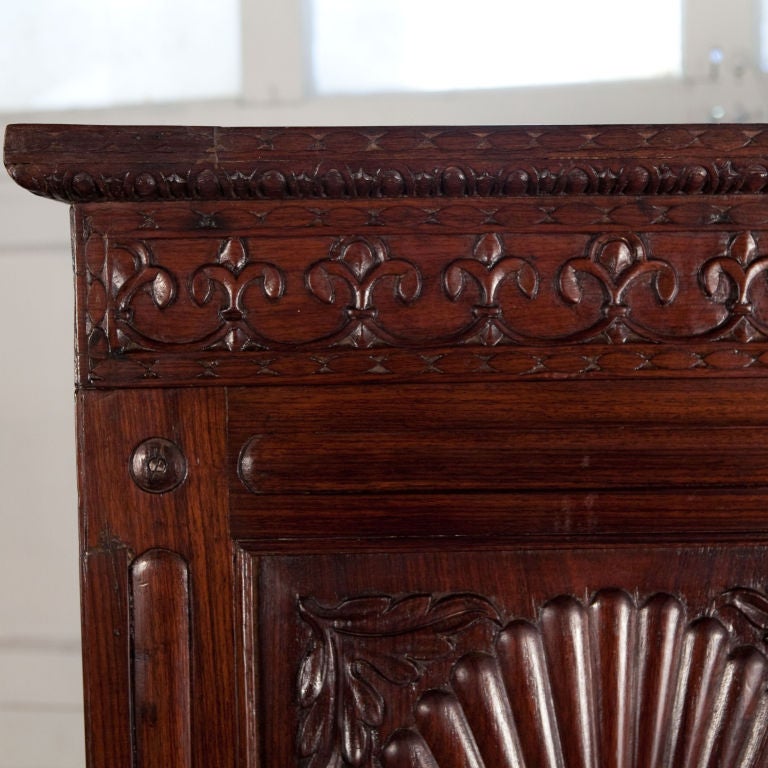 19th Century Indo-Portuguese Rosewood Cabinet with Sunburst Doors