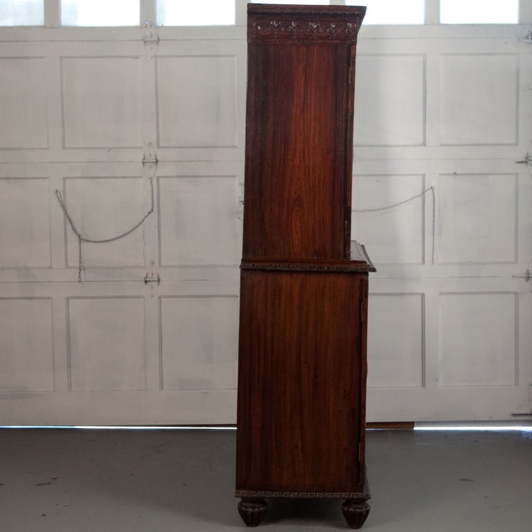 Indo-Portuguese Rosewood Cabinet with Sunburst Doors 2
