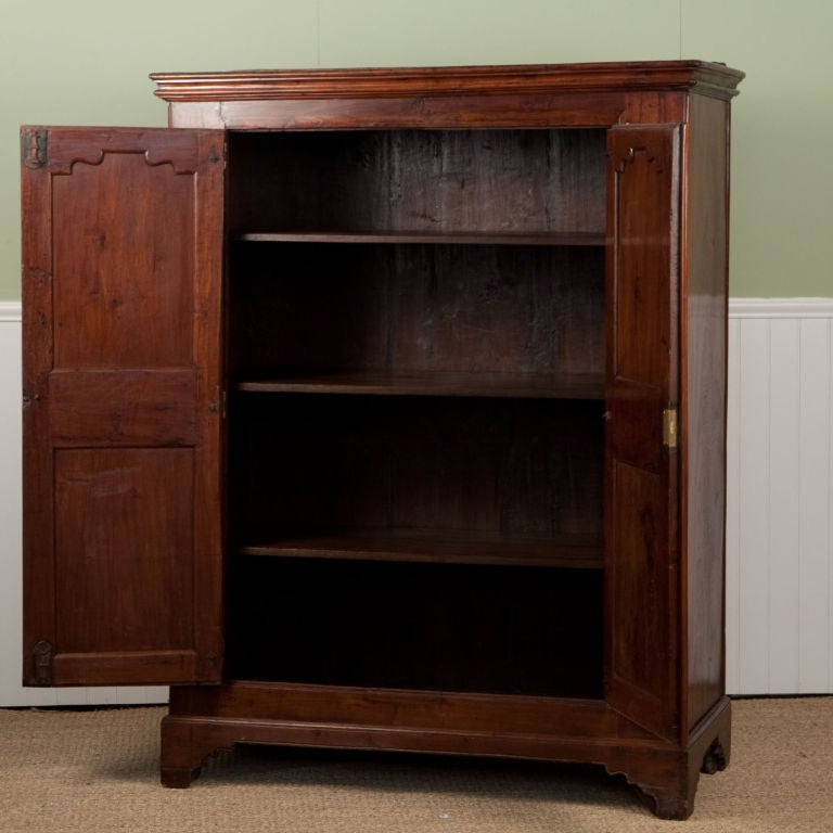 Dutch Colonial Mahogany Cabinet with Large Brass Hinges