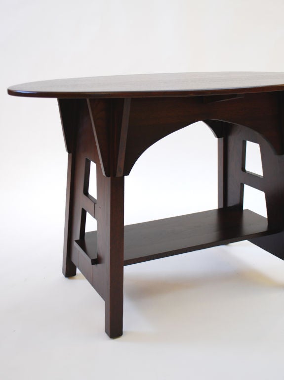 American Fine & Rare  Mission Lamp Table by Charles Limbert For Sale