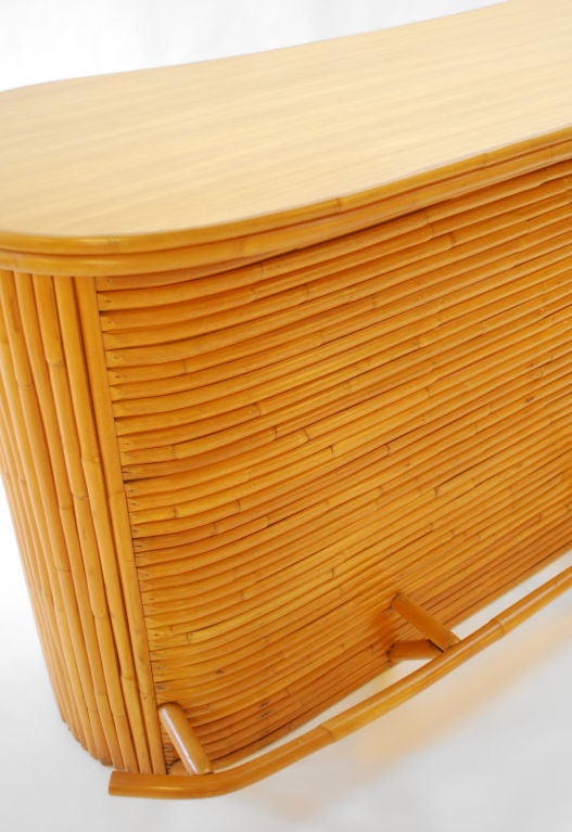 Mid-20th Century Large Rattan Bar in the Manner of Paul Frankl For Sale