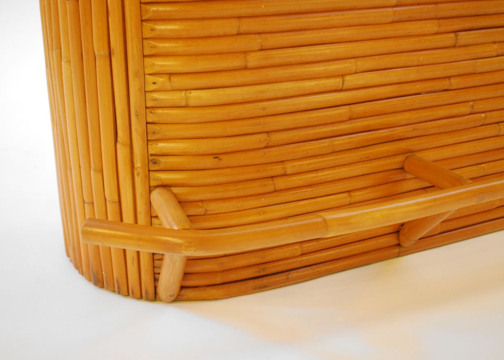 Large Rattan Bar in the Manner of Paul Frankl For Sale 2
