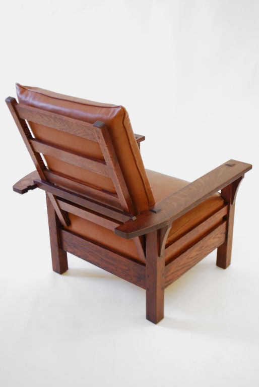 Oak L & JG Stickley Morris Chair For Sale