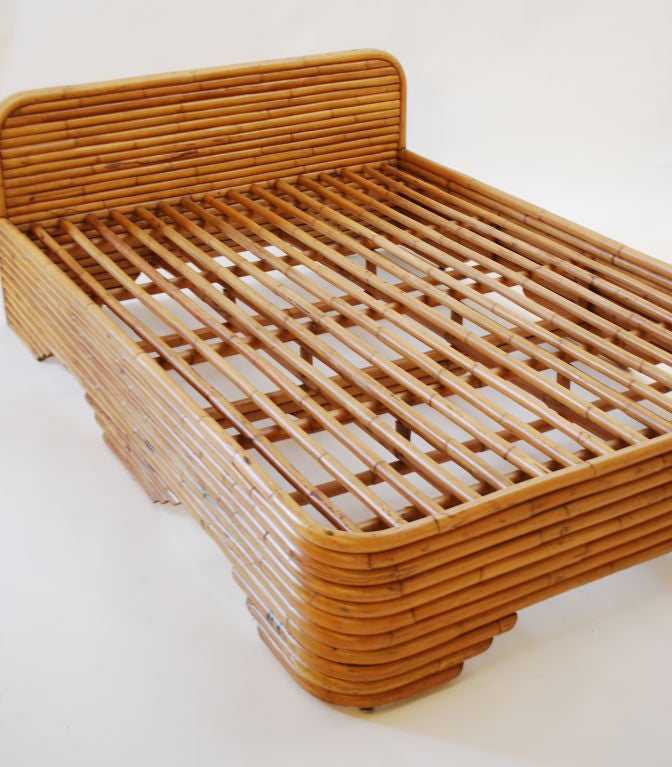 Fine & Rare Rattan Bed in the Manner of Paul Frankl 4