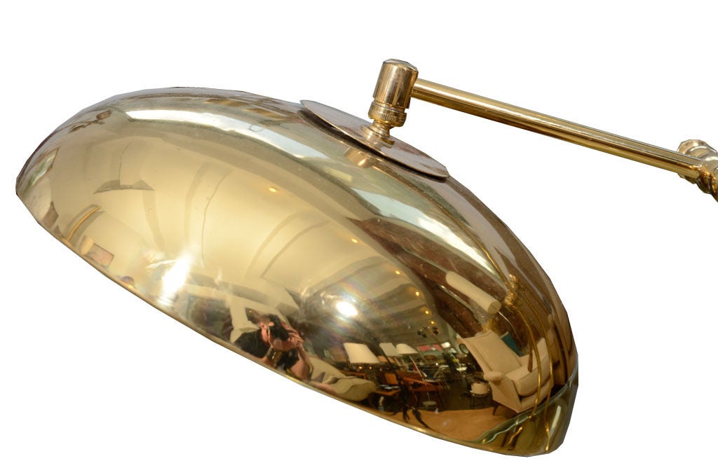 1950's Brass Domed Adjustable Desk Lamp
