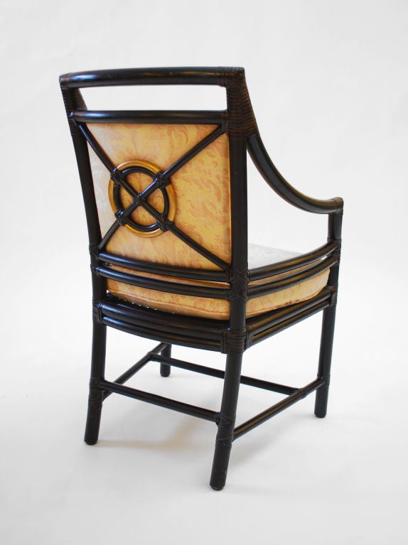 Rattan Set of 6 Dining  Chairs by McGuire For Sale