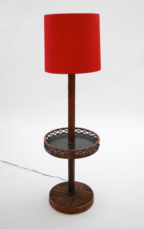 Fine & Rare Reed Floor Lamp & Table