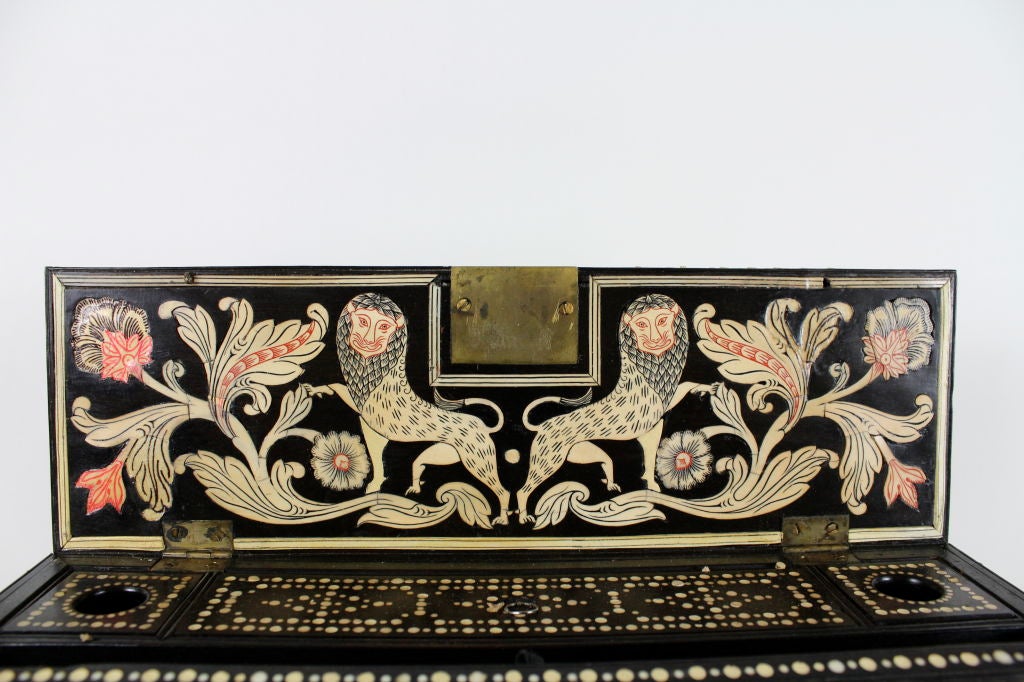 19th Century Anglo-Indian Quil Box Lap Desk 3